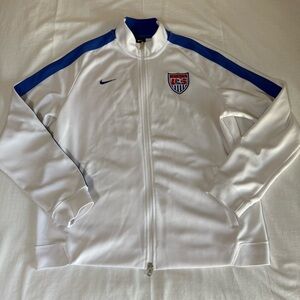 NIKE USA SIZE XL LARGE N98 MEN'S US SOCCER TRACK JACKET 589862-100 White